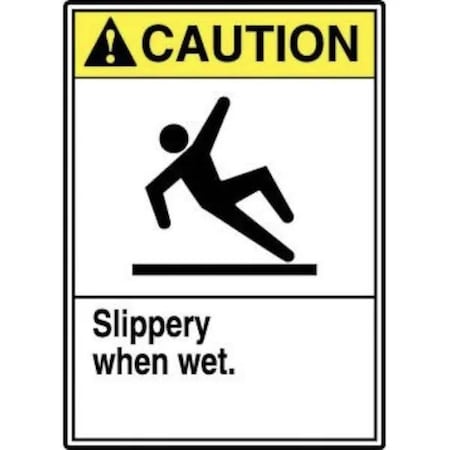 Accuform ANSI CAUTION Safety Sign SLIPPERY MSTF663VA MSTF663VA